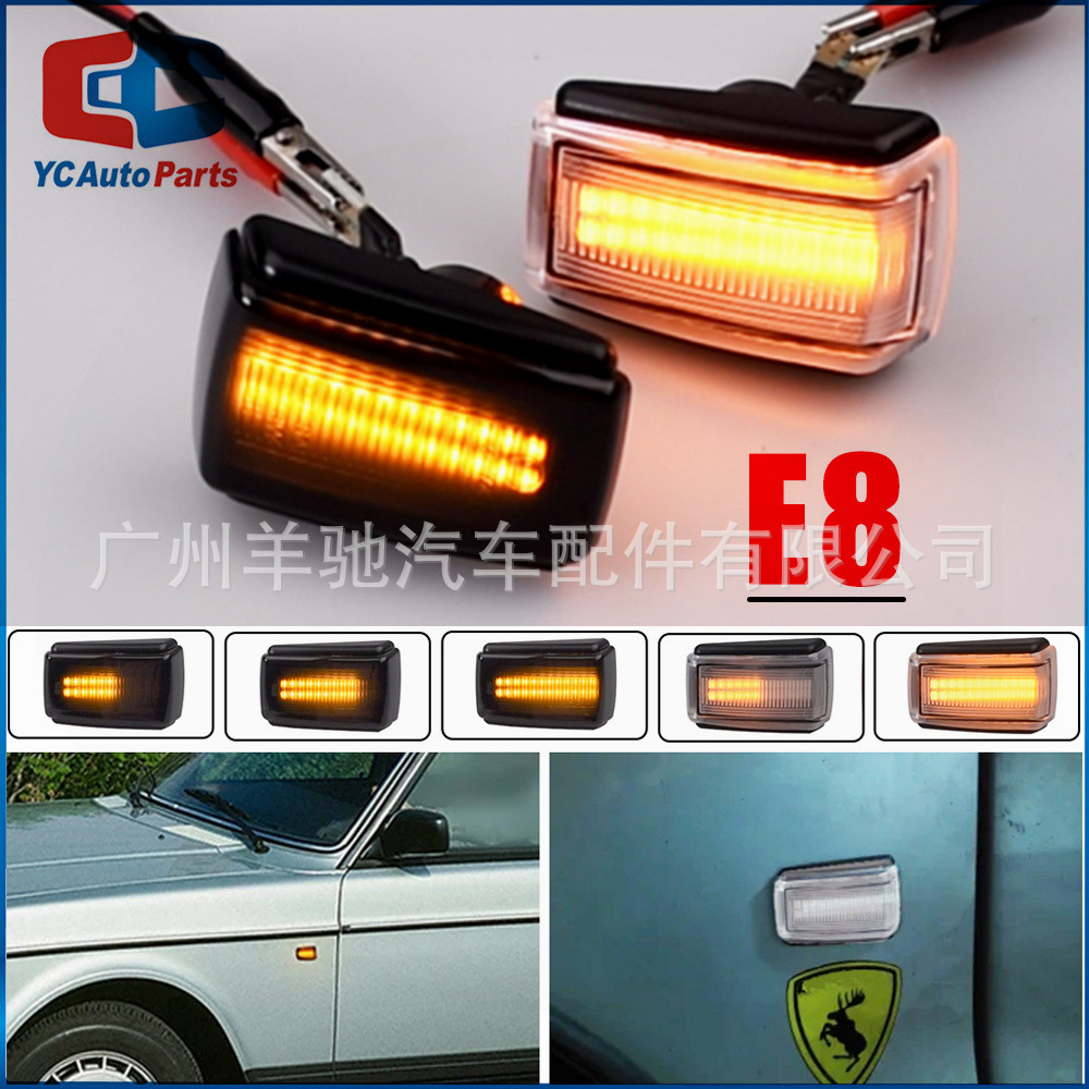 Aplicable a Volvo C70 V40 V70 V90 S40 S70 S90 Lámpara lateral de flujo Lámpara de hoja LED