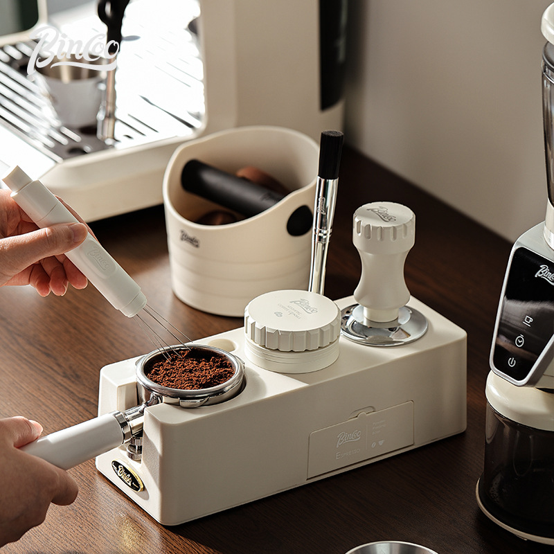 Bincoo multifuncional café base de prensado de polvo de martillo de polvo juego de polvo aparato de café italiano 51/58mm