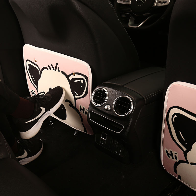 Big-Nosed Dog Car Anti-Kick Pad Universal Seat Back Car Interior Decoration Cute Car Rear Seat Back Anti-Dirty