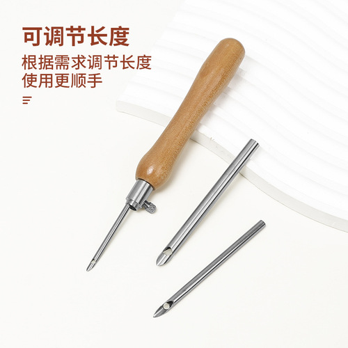 Factory direct sales adjustable wooden handle stamping embroidery needle diy knitting tools tufting embroidery needle multi-specification stamping pen