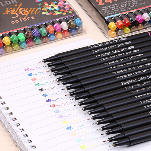 Xile 100-color fine color hook pen stroke pen hand account pen needle tube pen painting pen set Amazon