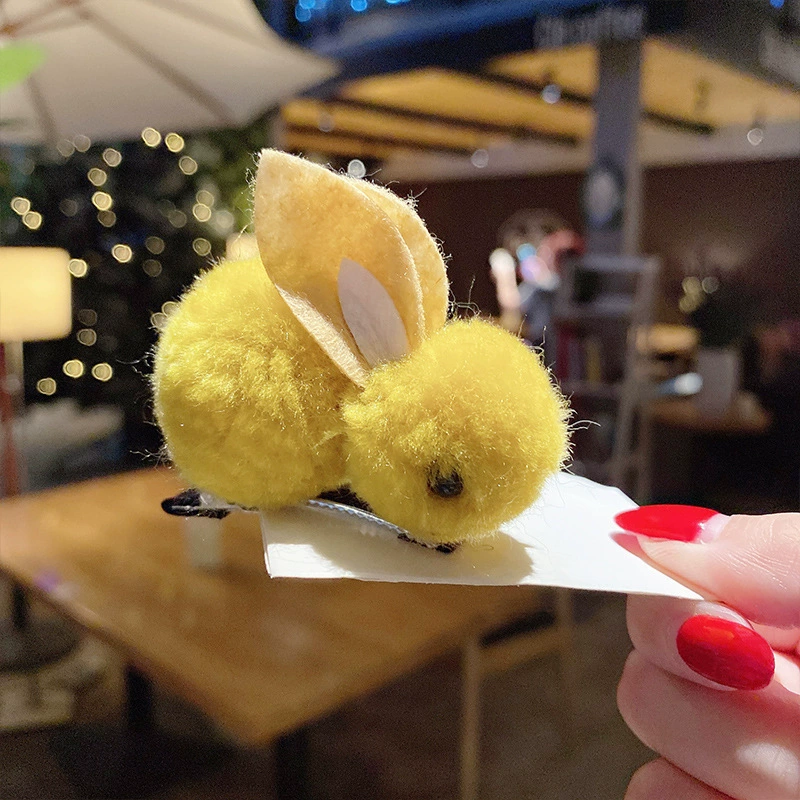Плюшевая резинка для волос, японский стиль пушистая резинка с ушками кролика, милый аксессуар демисезон