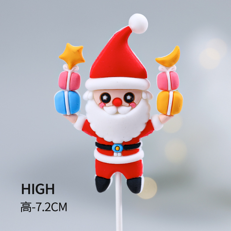 著作権クリスマスケーキ装飾装飾品ソフトゲルクリスマス楽しい老人雪だるまヘラジカクリスマスツリーパーティープラグイン|undefined