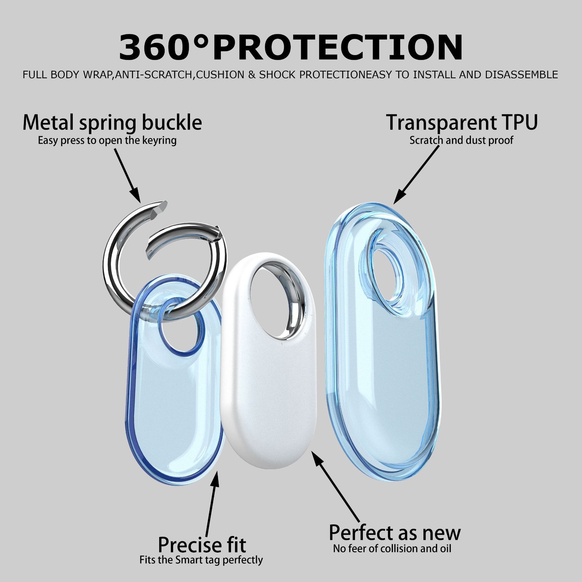 Suitable for Samsung Samsung Galaxy Smarttag2 Anti-Lost Device Waterproof Silicone Protective Cover Pure Color Simple