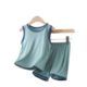 Children's Vest suit Summer Thin Modal Home Clothes Pajamas Boys Ice Silk Sleeveless Air-conditioning Clothes for Large Children