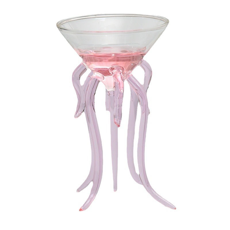 Creativo de vidrio de borosilicato pulpo taza medusas taza cóctel taza bebida Copa fábrica al por mayor