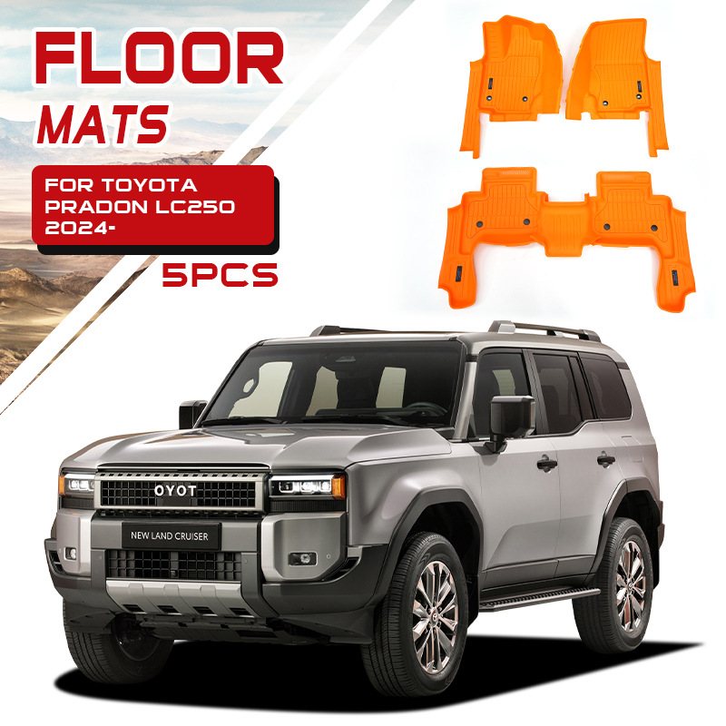Costura transfronteriza Toyota Prado Overbearing Lc250 coche naranja alfombrilla especial Prado inyección impermeable