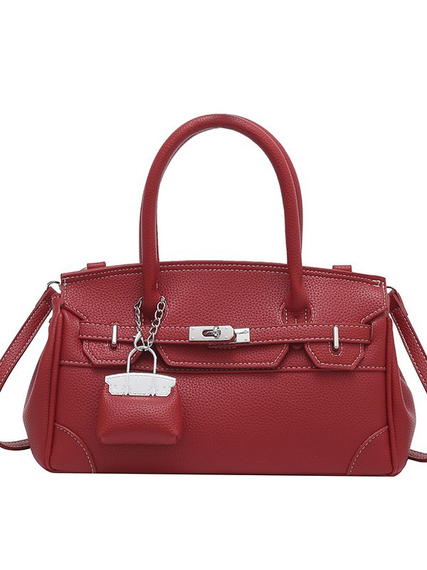 Bolso de mujer de alta calidad bolso de platino portátil 2026 nuevo estampado de litchi super popular bolso retro