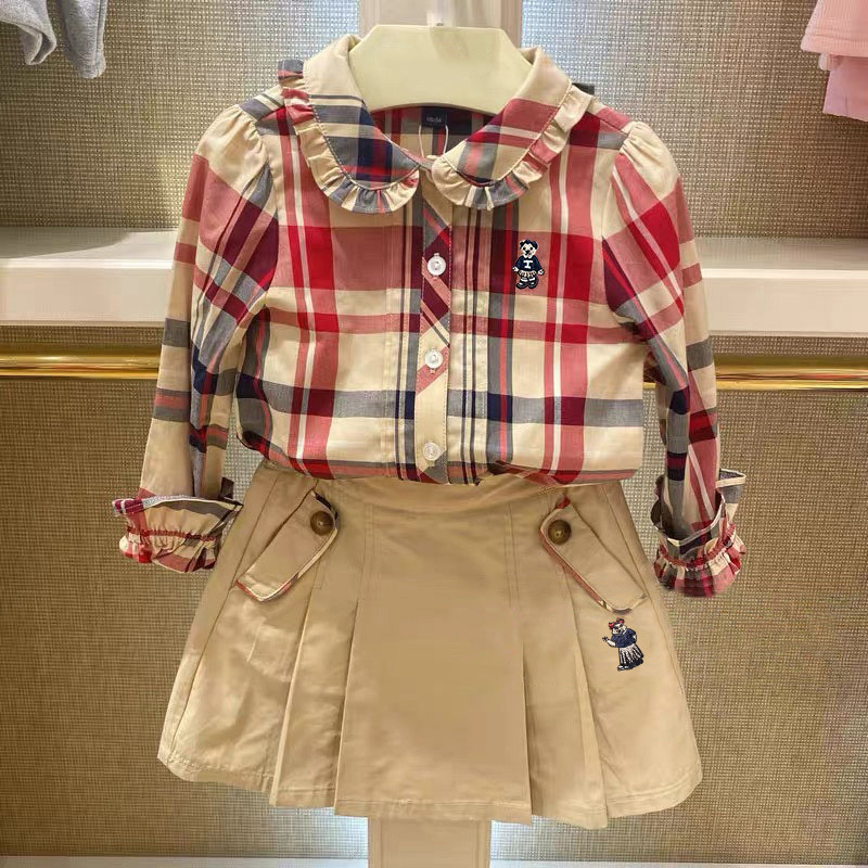 New arrival, in stock, spring and autumn style, girls' plaid long-sleeved shirt/jacket, dropshipping available.
