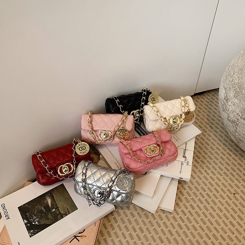 New Ins Style Chanel-Inspired Mini Niche Women's Bag, Fashionable Parent-Child Handbag with Chain, Quilted Embroidery, Crossbody Children's Bag