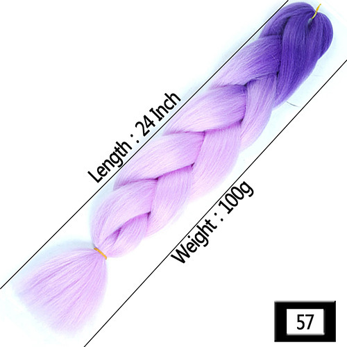 Peruca de comercio exterior gran trenza color gradiente africano gran trenza fibra química de alta temperatura seda trenza pelucina trenzada extensión de pelo