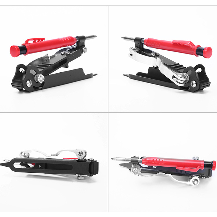 Multifunctional marking pen outline ruler woodworking graffiti tool with deep hole woodworking line measuring tool shape finder