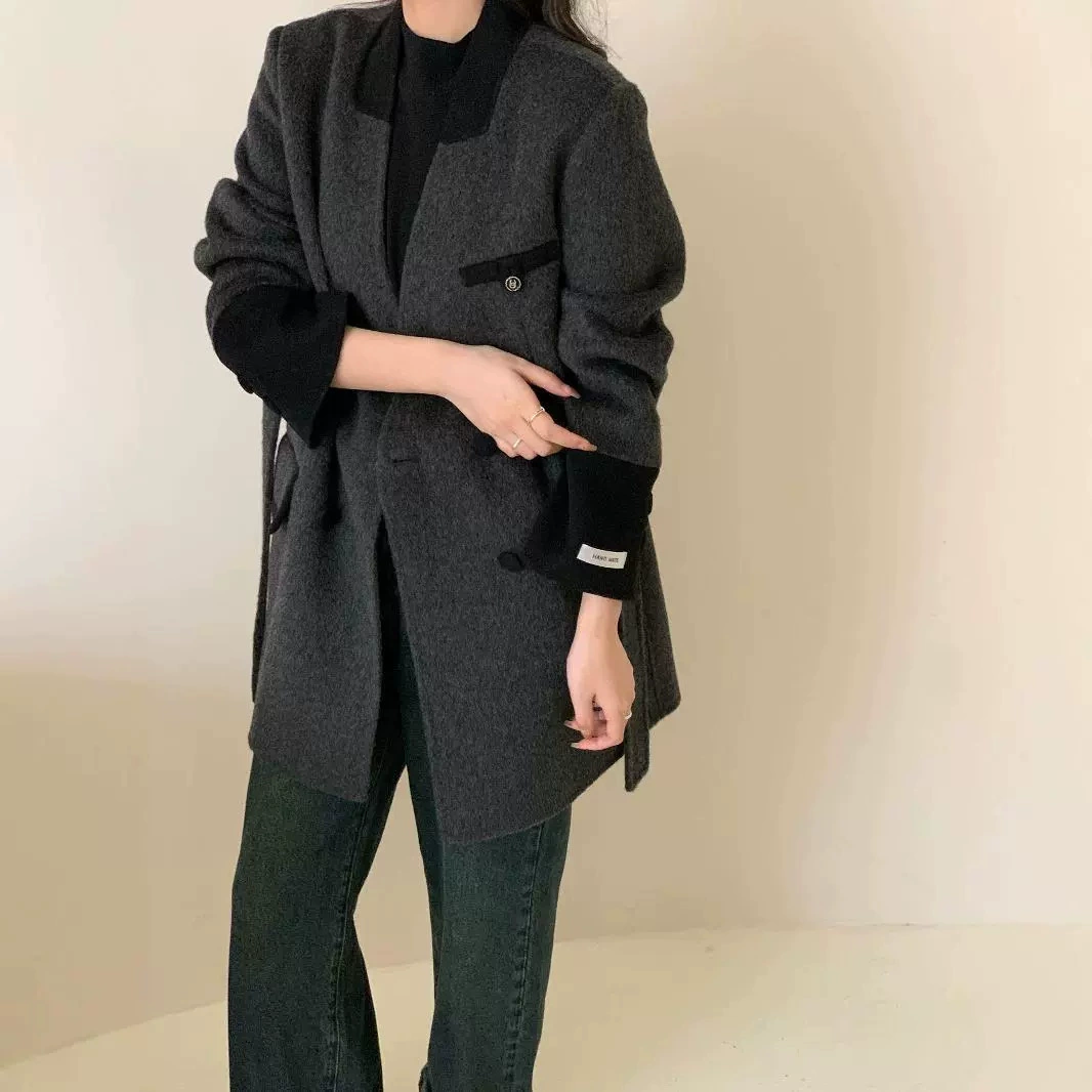 [Ароматная бабушка та же модель] 2024 новая ароматная бабушка того же цвета дизайн 10 кашемировых двухсторонних шерстяных пальто