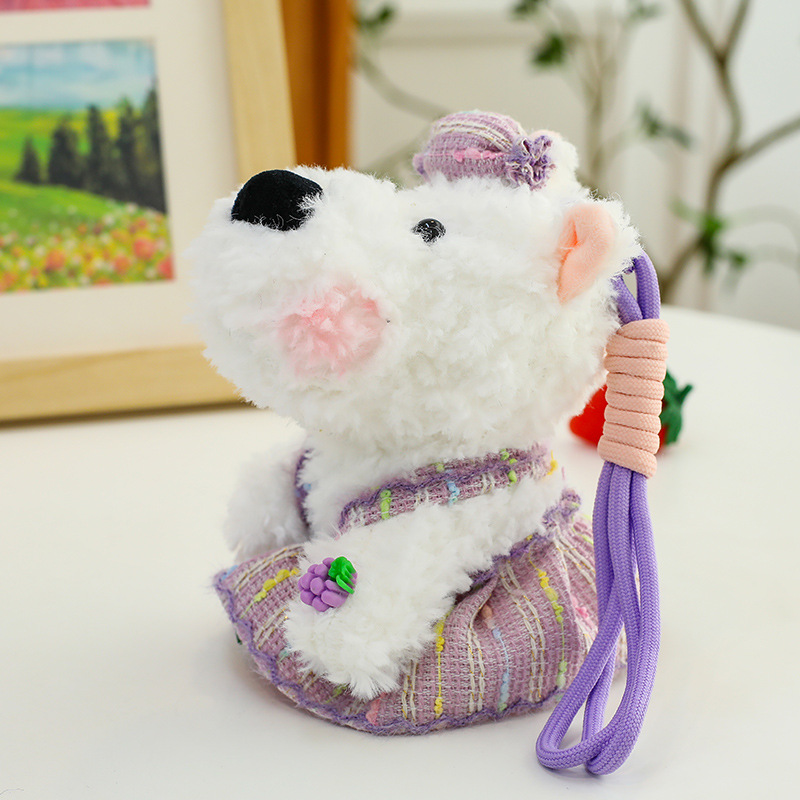 West Highland Color cuerda felpa colgante muñeca colgante garabateado cachorro muñeca bolso llavero muñeca colgante regalo