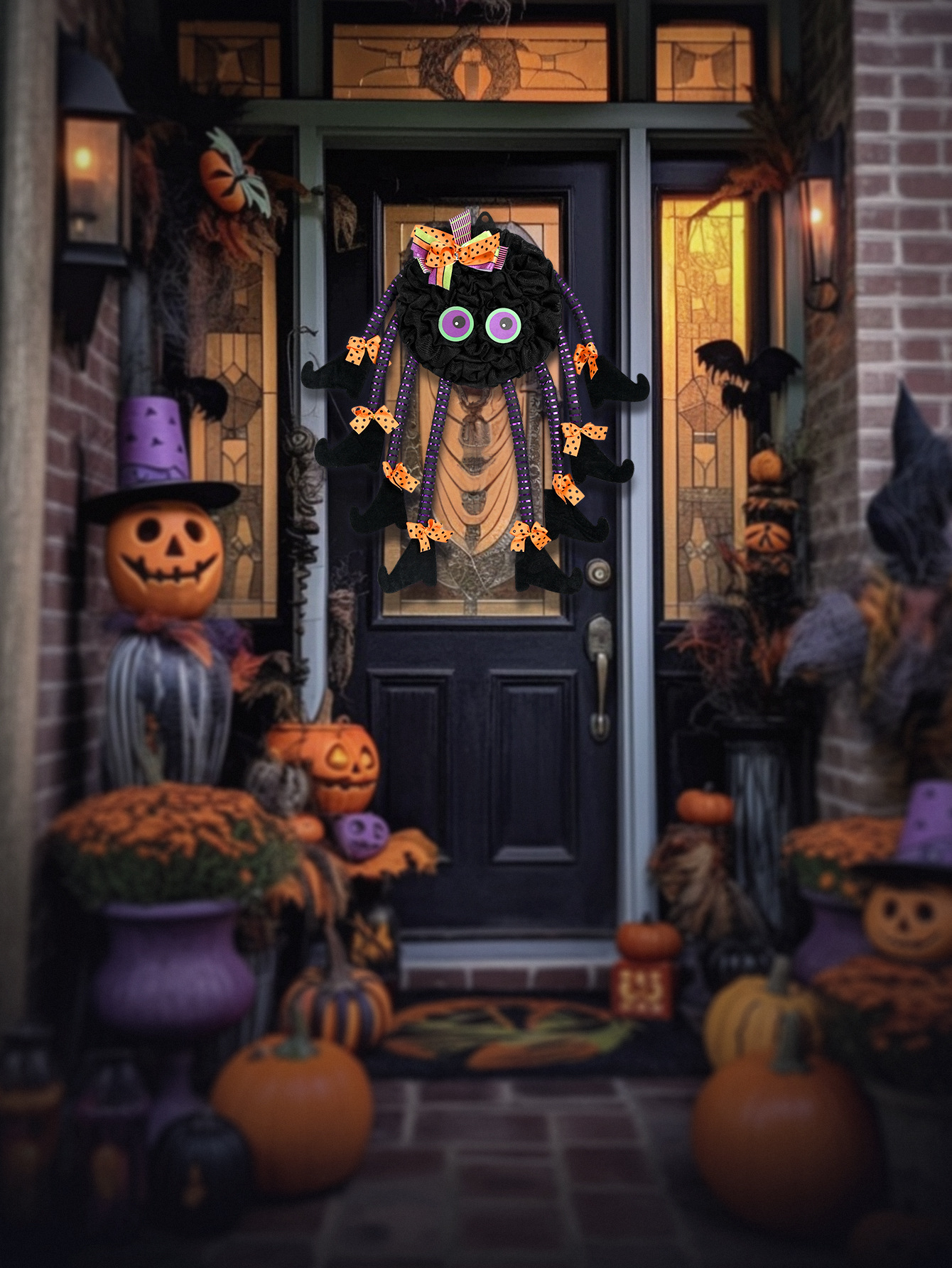 Jõulukaunistus kaheksajalg pärg kõrvits ämblik pealuu peo paigutus ripatsehted Halloweeni lill_voghion.com
