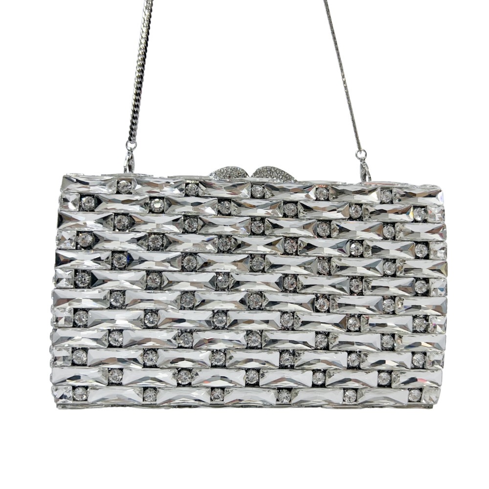 Nuevo paquete de cena con diamantes transfronterizos bolsas de diamantes perforadas bolsas de mujer bolsas de banquete de diamantes de agua de piedra bolsas de mano duras