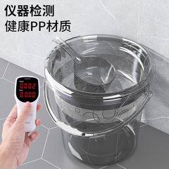 Transparent portable plastic water bucket, large household storage container with lid, round tub for student dorms—perfect for laundry and bathing, also ideal for face plants.