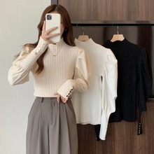 泡泡袖打底毛衣女加厚2025新款秋冬高级感时髦时尚洋气内搭打底衫