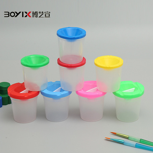 Amazon portable environmentally friendly plastic anti-pour children's art multi-functional paint coloring graffiti painting pen washer