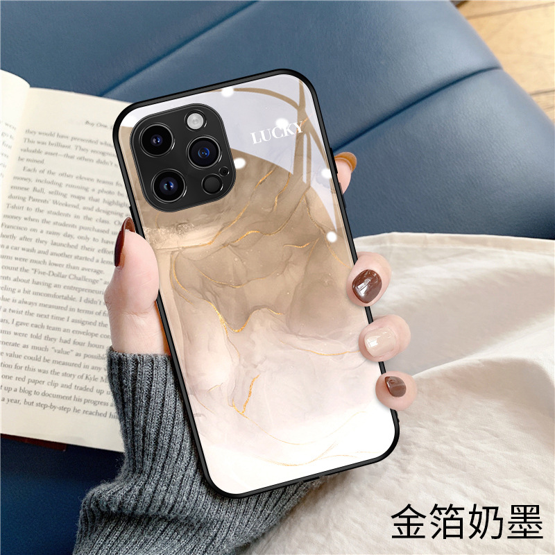 [Glass shell] gold foil milk ink