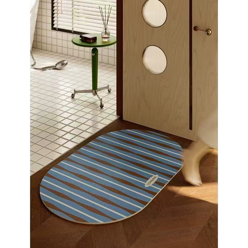 Cross-border Nordic-style high-end bathroom absorbent floor mat, diatomite quick-dry foot mat, specially designed for bathroom use, anti-slip and anti-fall Cross-border Nordic-style high-end bathroom absorbent floor mat, diatomite quick-dry foot mat, specially designed for bathroom use, anti-slip and anti-fall