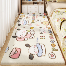卡通卧室床边毯加厚仿羊绒地毯儿童房隔凉爬行毯少女装饰柔软地毯