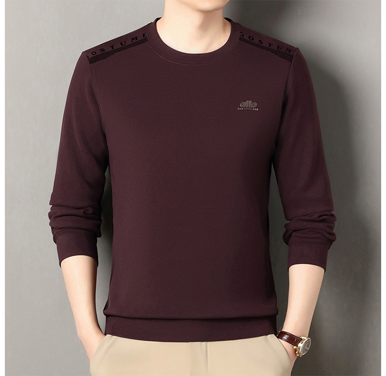 Áo sweatshirt nam cổ tròn dài tay, nỉ lông cừu dày dặn, form rộng thoải mái — Xanh trên chi tiết 17