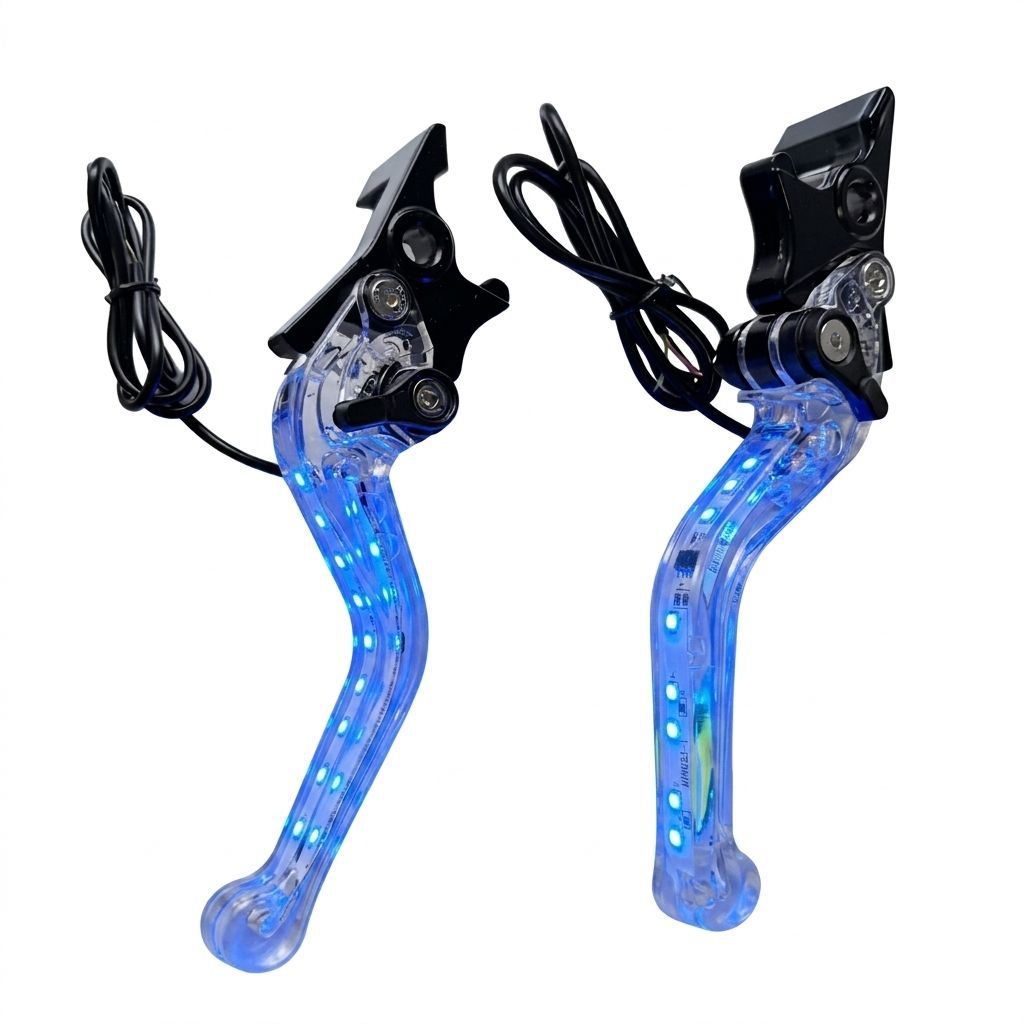 Motorcycle LED lighted brake modified handle CG125 front disc brake rear drum clutch accessories handlebar grips