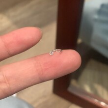 通体足银s999养耳洞耳钉直针锆石耳骨钉学生党女小众设计感耳饰品