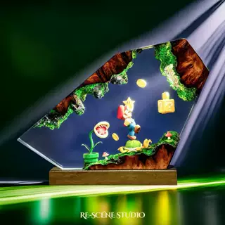 手工制作超级马里奥环氧树脂小夜灯桌面摆件儿童节礼物