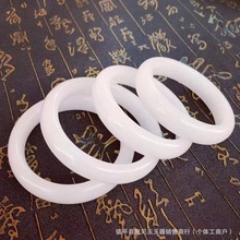 新疆玉镯镯子四川白手镯汉白玉手镯送女士妈妈