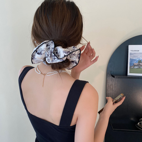 Ink Jiangnan Pig Intestine Hair Tie Simple and Versatile Rubber Band Women's Hair Tie  New Ponytail Hair Tie Headwear