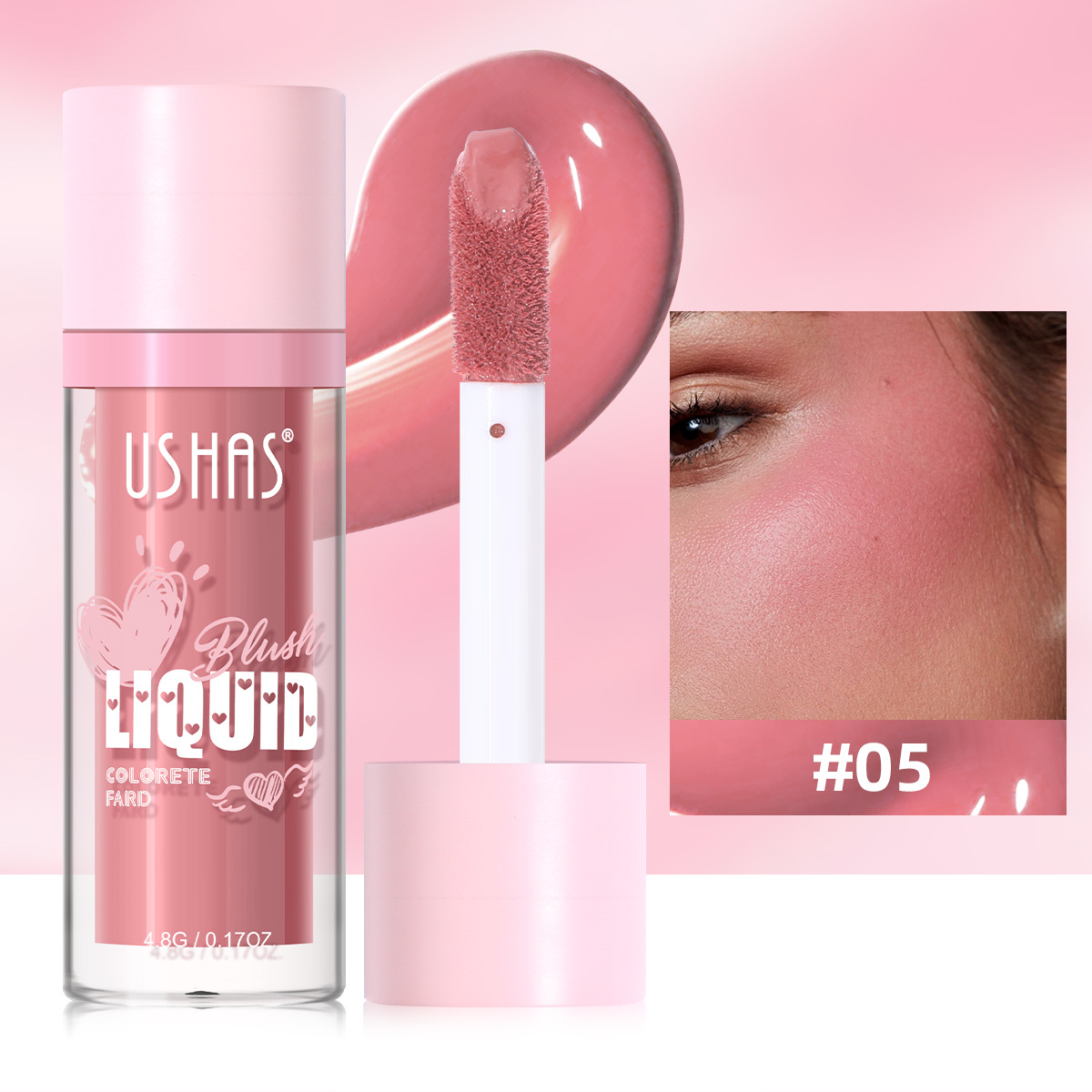 USHAS transfronterizo venta caliente yuanqi explosión color natural blush líquido transfronterizo al por mayor FS468