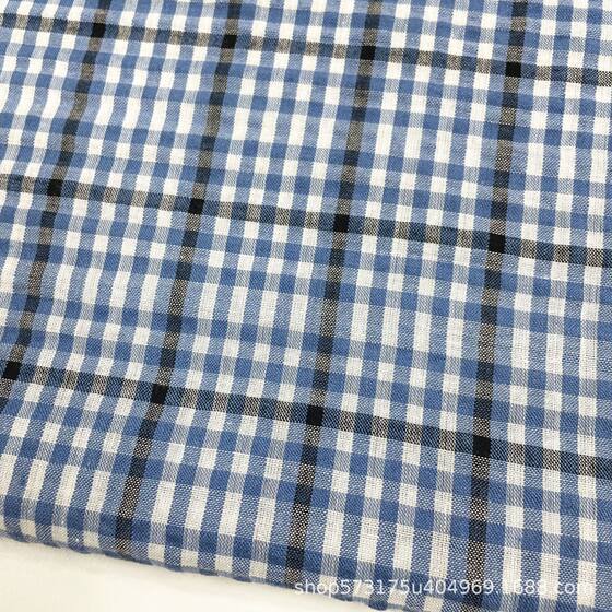 Bubble Lattice Spring and Summer Casual Shirt Cloth dress Pajamas Pants Fabric Polyester Cotton Yarn-dyed Plaid Cloth