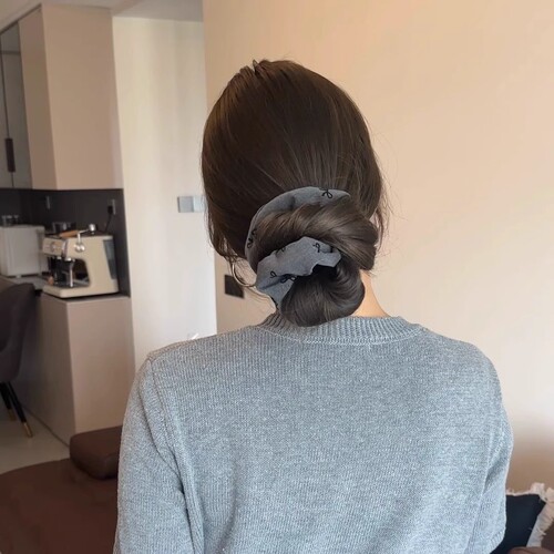 Korean-style fabric square scarf large intestine hair tie women's headband high-end extra large round headband hair tie hair accessory head accessory