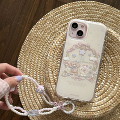 少女心リボン蝶ネクタイ熊兎15promax/14pro携帯電話ケースはiphone13/12proに適用されている