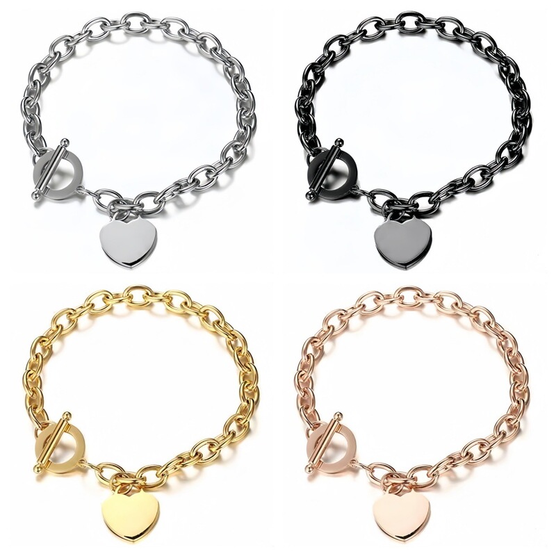 Cross-border Hot-selling Stainless Steel Blank Love Pendant European and American Fashion Charm Ladies Girl Romantic Gift Bracelet Cross-border Hot-selling Stainless Steel Blank Love Pendant European and American Fashion Charm Ladies Girl Romantic Gift Bracelet