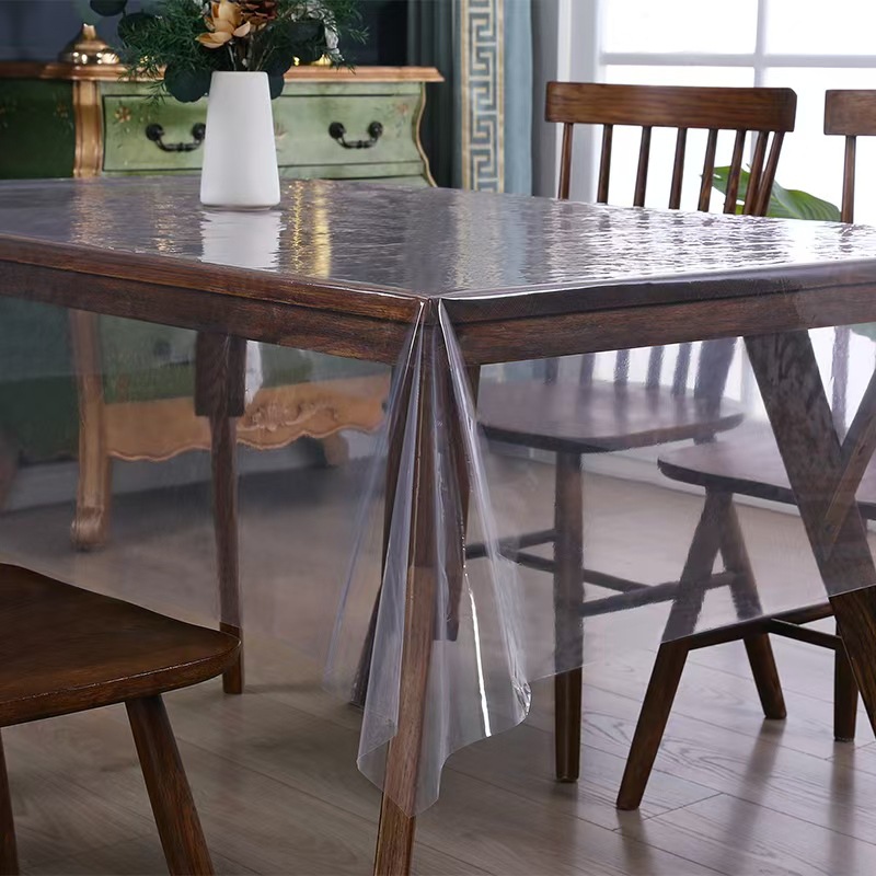 Tablecloth Waterproof, Oil-Proof, No-Wash, Anti-Scalding, Pvc Dining Table Mat, Soft Glass Plastic, Odorless Peva Coffee Table Mat
