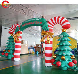 充气圣诞树糖果拐杖拱门 圣诞节商场开业庆典活动装饰布置拱门