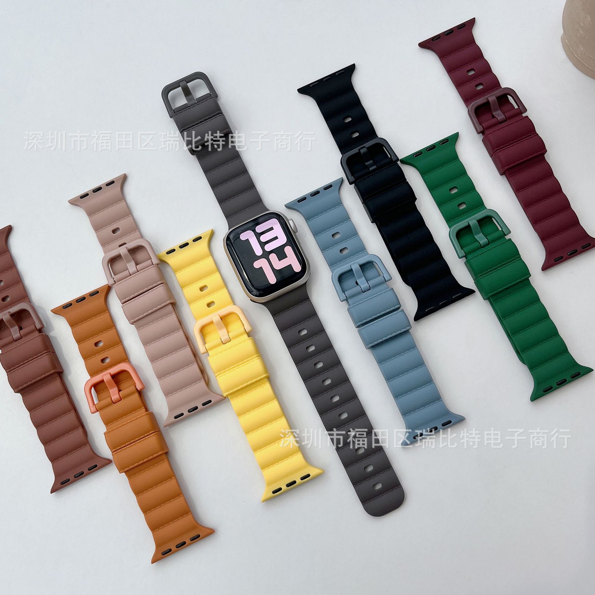 For Apple Watch Applewatch8 strap wavy silicone bubble iwatch567se sports wrist