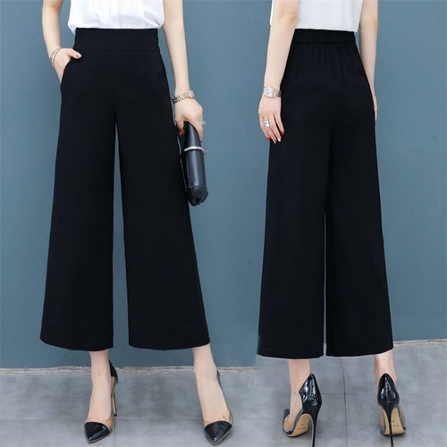 Women's Summer High Waist Loose Straight Tube Thin Slimming Wide Leg Pants 