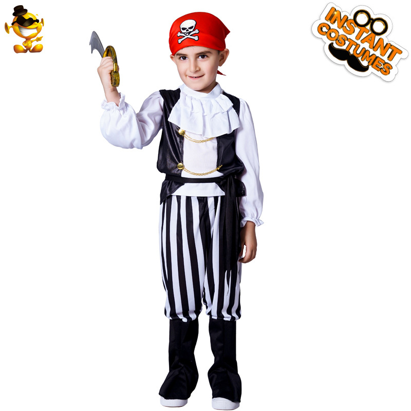 Traje de pirata de los hombres frescos de los niños transfronterizos Halloween carnaval niños pirata fiesta traje Cosplay traje image 8