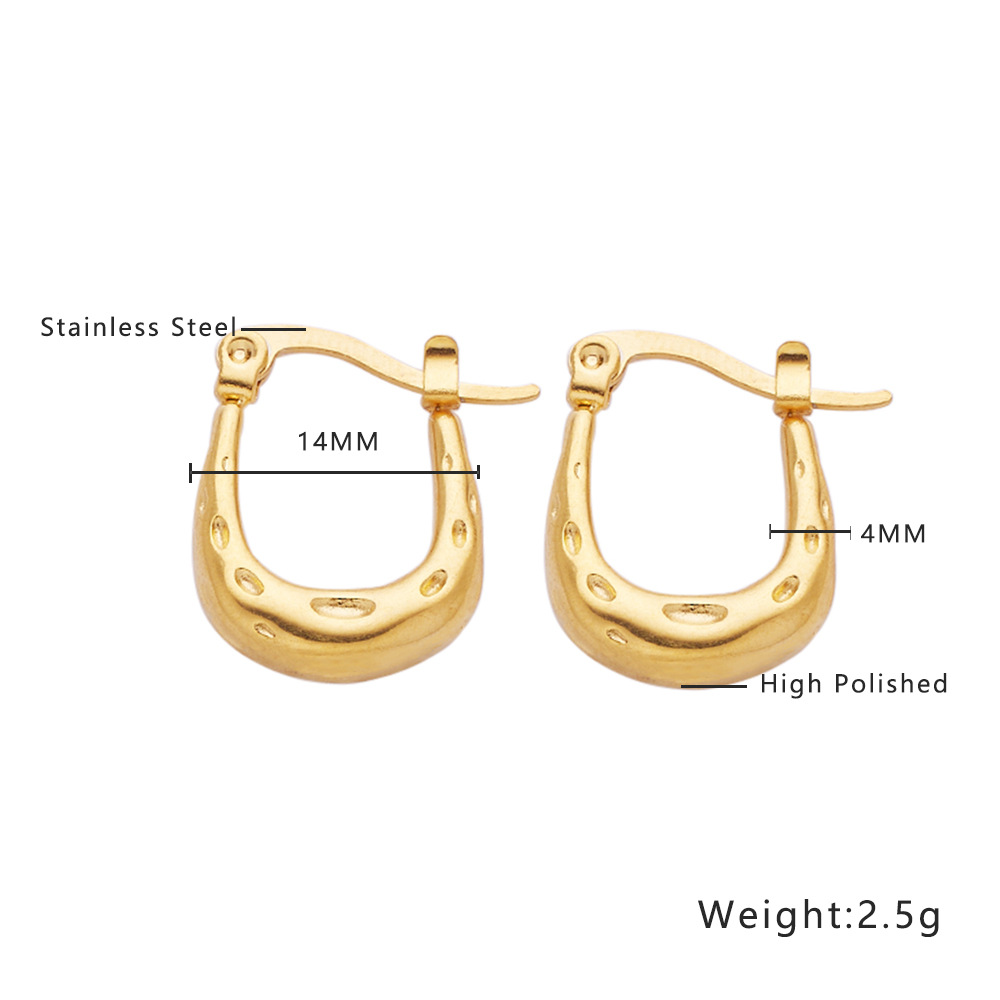 Women'S Gender 1 Pair Ig Style U Shape Plating Titanium Steel Earrings