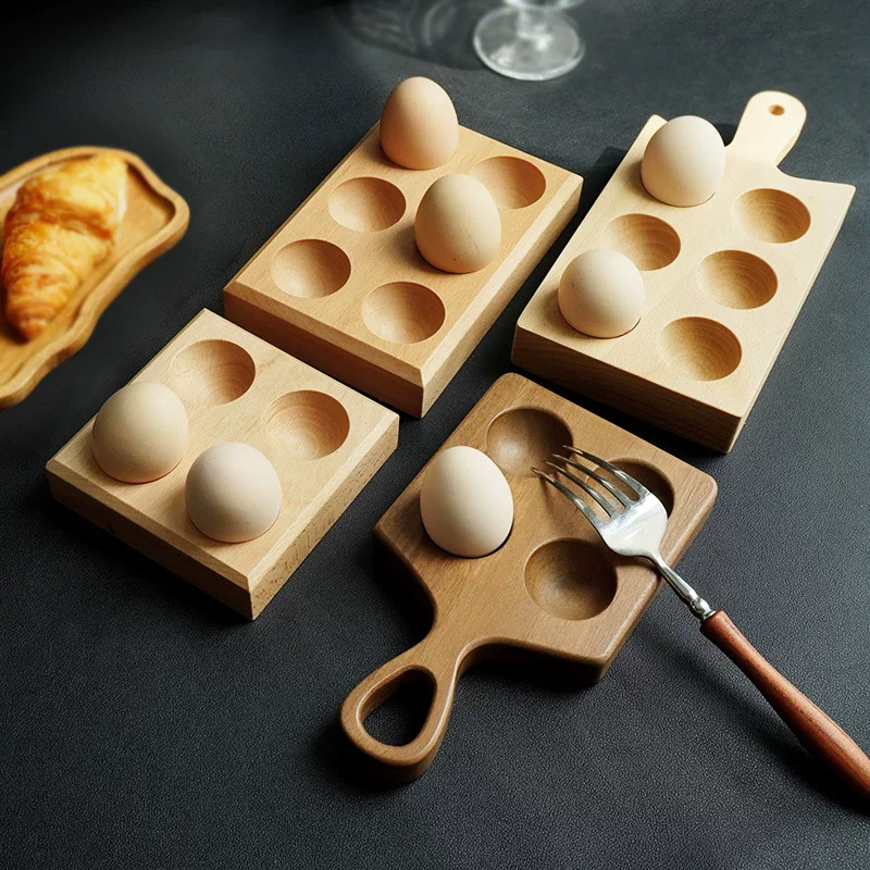 Японская деревянная подставка из четырех секций для яиц, простая шестиугольная ручная декоративная холодильная подставка для яиц