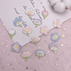 花刺繍布ステッカーバッグ靴装飾衣類パッチコンピュータ刺繍アクセサリー自己粘着布ステッカー