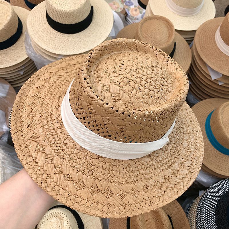 Women's Casual Style Classic Style Solid Color Flat Eaves Straw Hat display picture 4