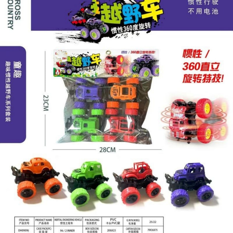 Set vehículo inercial 4 en 1, bomberos/ingeniería/saneamiento