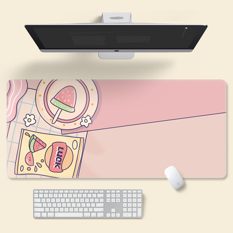 Alfombrilla de ratón rosa de dibujos animados grande personalidad de gran tamaño chica teclado de oficina
