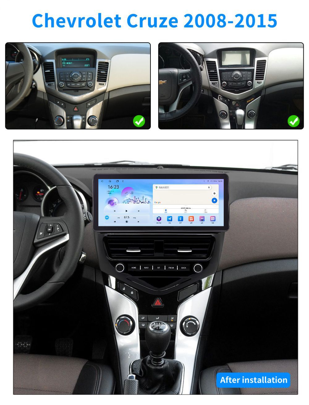 Suitable for 08-15 Classic Cruze Smart Android Large Screen Navigation Car Wireless Carplay Navigation Dvd