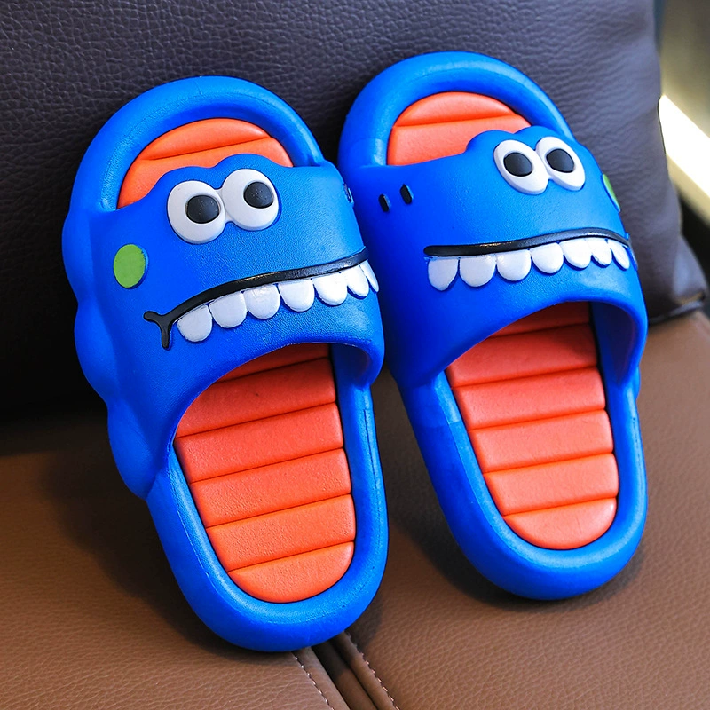 Детские тапочки Летний мальчик мультфильм динозавр в ванной комнате дома противоскользящий ребенок милая девочка носит холодные тапочки